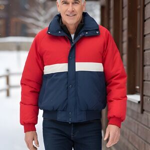Gerry Colorado Classics Vintage Puffer Jacket Mens Red Blue White    Bomber Ski